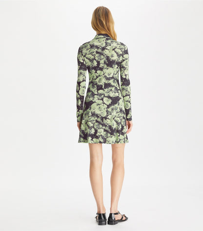 Printed Jersey Polo Dress - Green Pixel Floral | Tory Burch Recommended