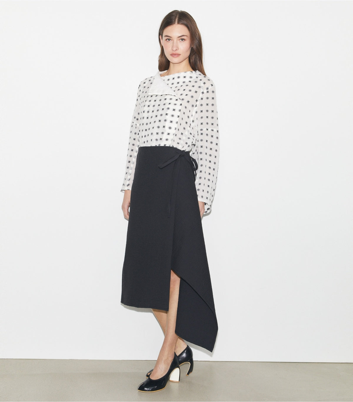Cotton Wrap Skirt - Black | Tory Burch Everyday