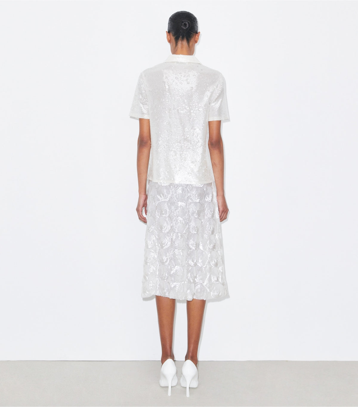 Embellished Sequin Skirt - Marshmallow | Tory Burch New