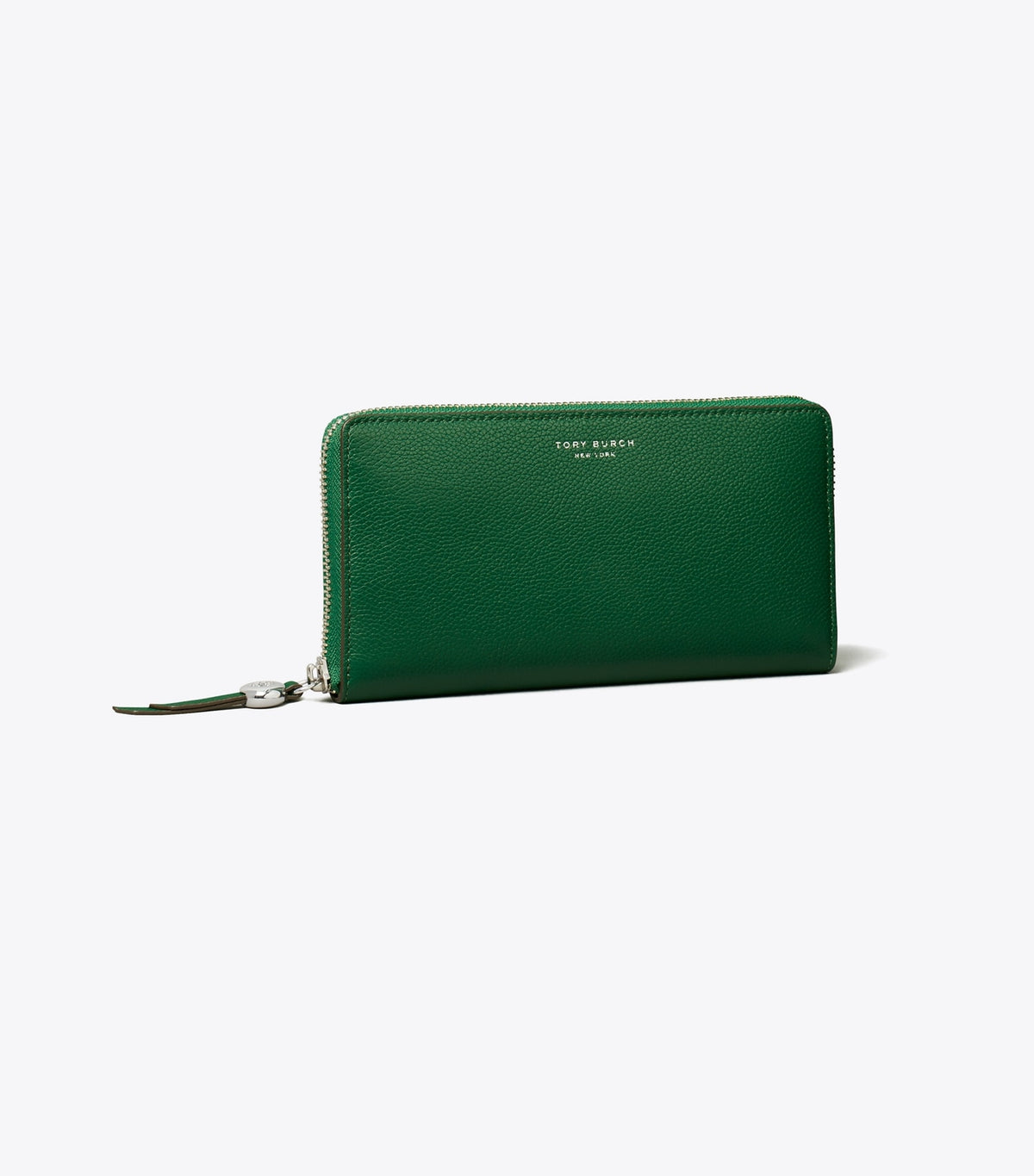 Leather Zip Continental Wallet - Dark Kale | Tory Burch Special Offer