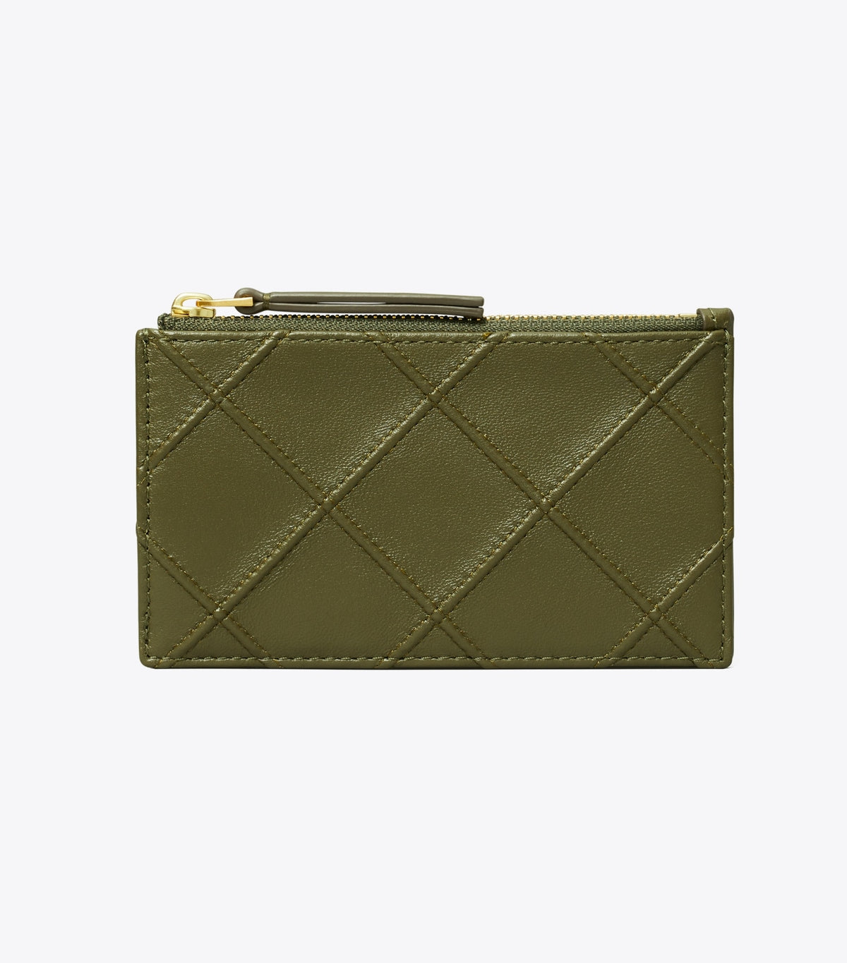 Fleming Zip Card Case - Dark Olive | Tory Burch Great Value