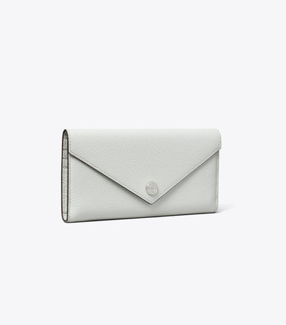 Pebble Envelope Long Wallet - Light Titanium | Tory Burch Value