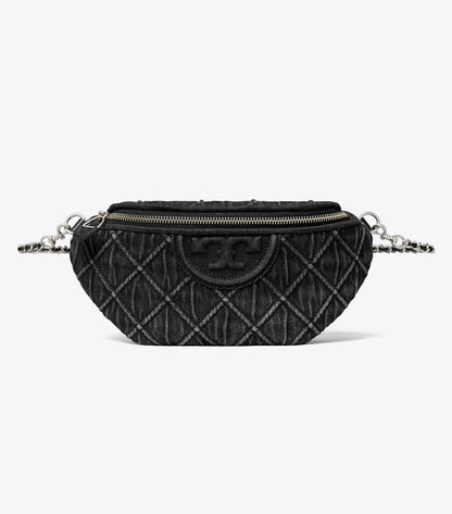 Fleming Denim Belt Bag - Black | Tory Burch Value