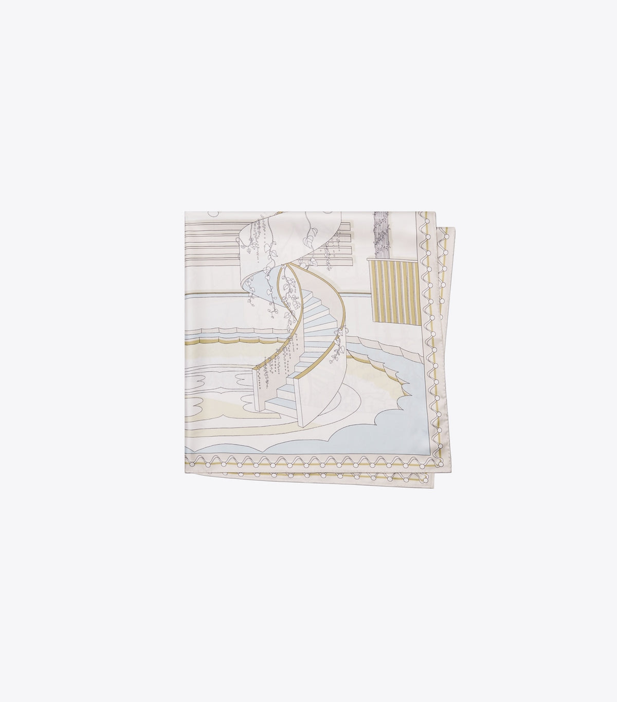 The Pool Silk Square Scarf - The Pool Beige | Tory Burch New