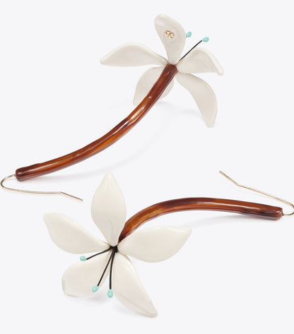 Flower Earrings - Tortoise | Tory Burch Latest