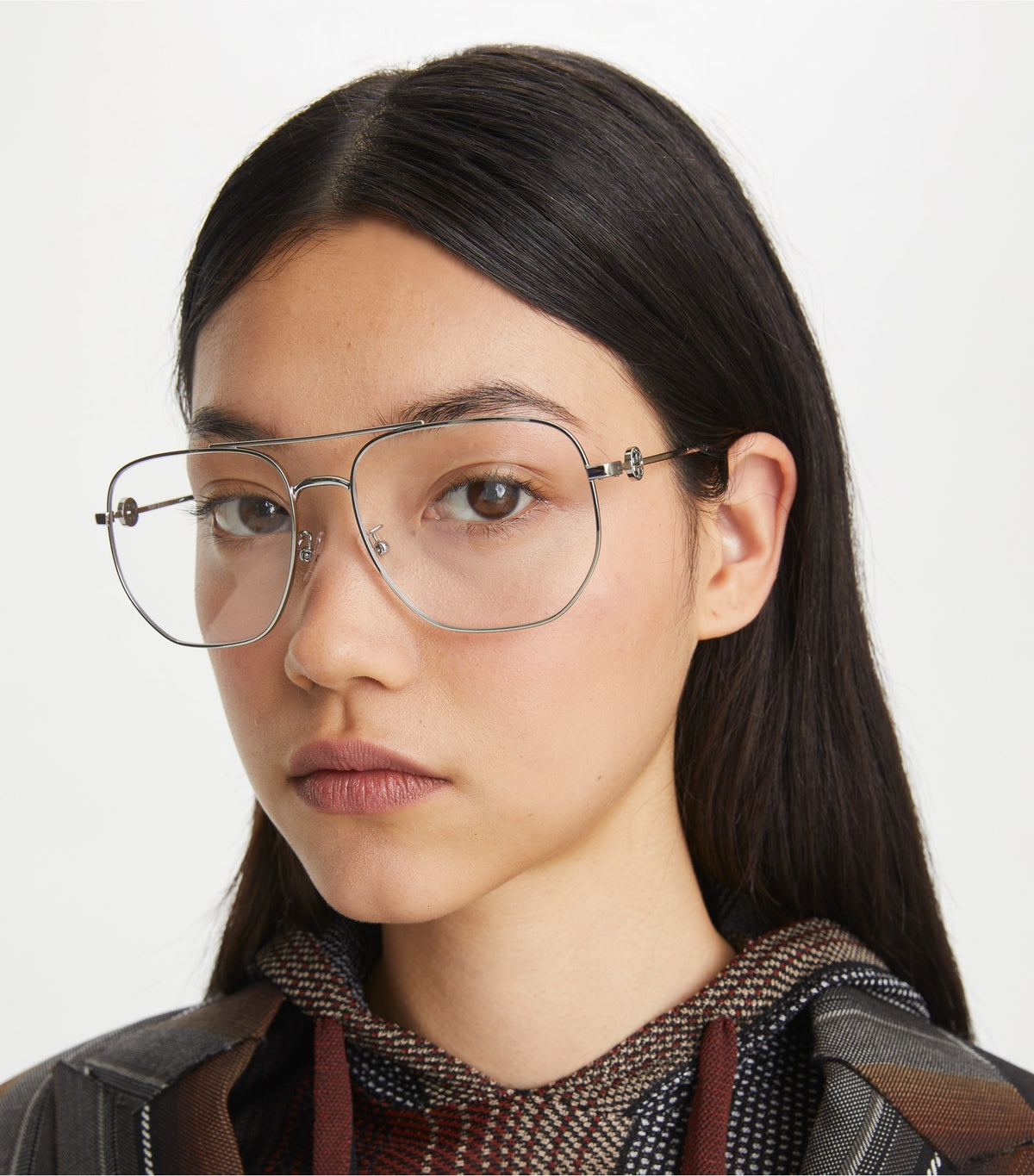 Miller Metal Pilot Eyeglasses - Shiny Light Gold | Tory Burch Exclusive