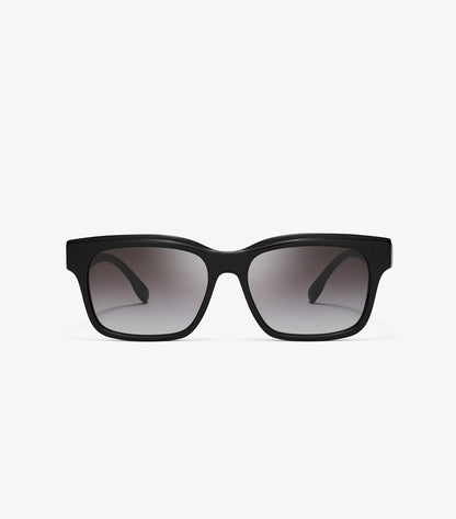 Miller Rectangle Sunglasses - Black/Grey Gradient | Tory Burch Trusted
