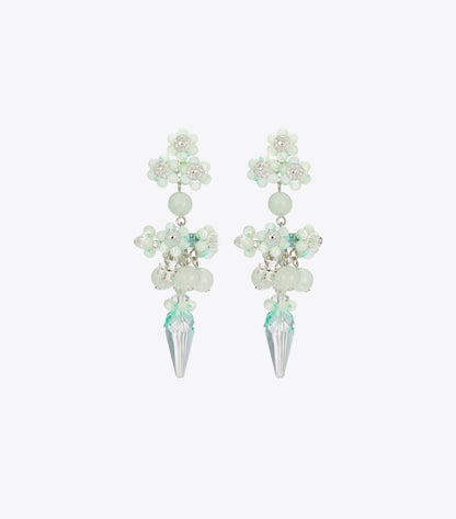Curiosity Beaded Linear Earrings - Tory Silver / Mint | Tory Burch Top Pick