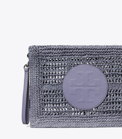 Ella Hand-Crocheted Pouch - Gray | Tory Burch Special Offer