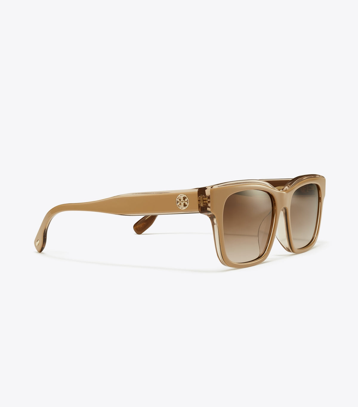 Miller Rectangle Sunglasses - Brown/Crystal/Brown Gradient | Tory Burch Premium