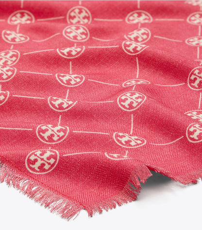 T Monogram Oblong Scarf - Pink | Tory Burch Popular