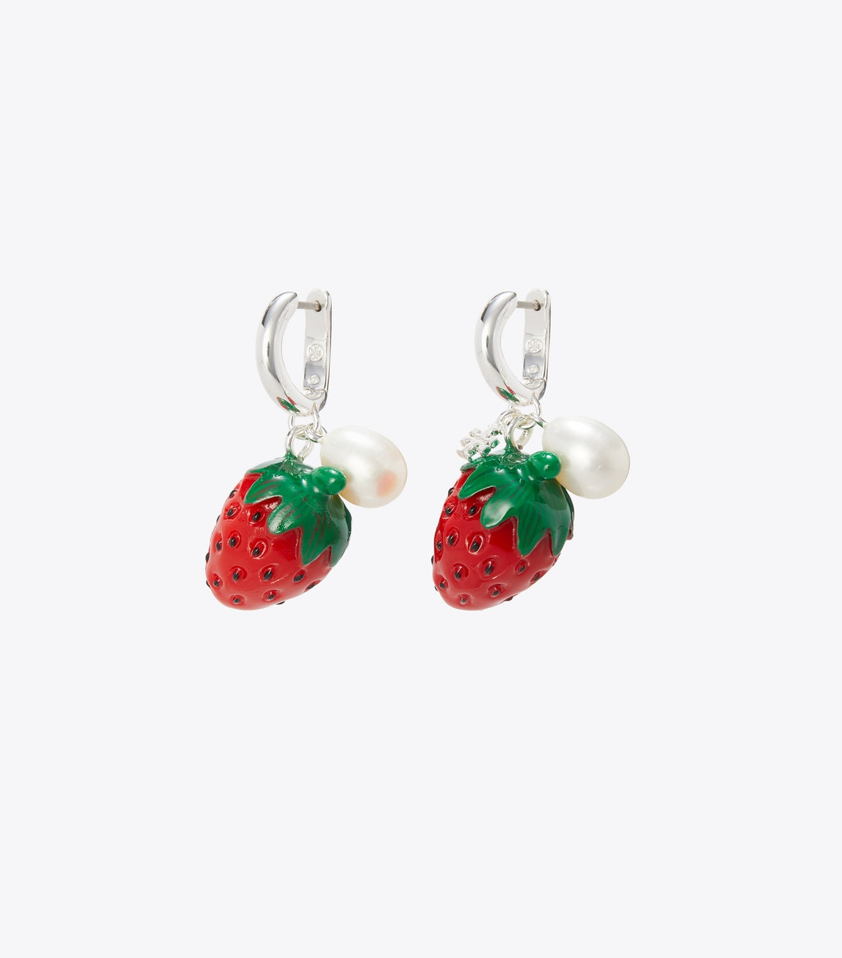 Curiosity Strawberry Earrings - Light Silver / Red / Pearl | Tory Burch Featured