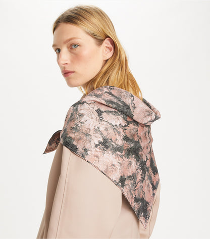 Pixel Flower Silk Square Scarf - Pixel Flower Silk Square Blush | Tory Burch Recommended