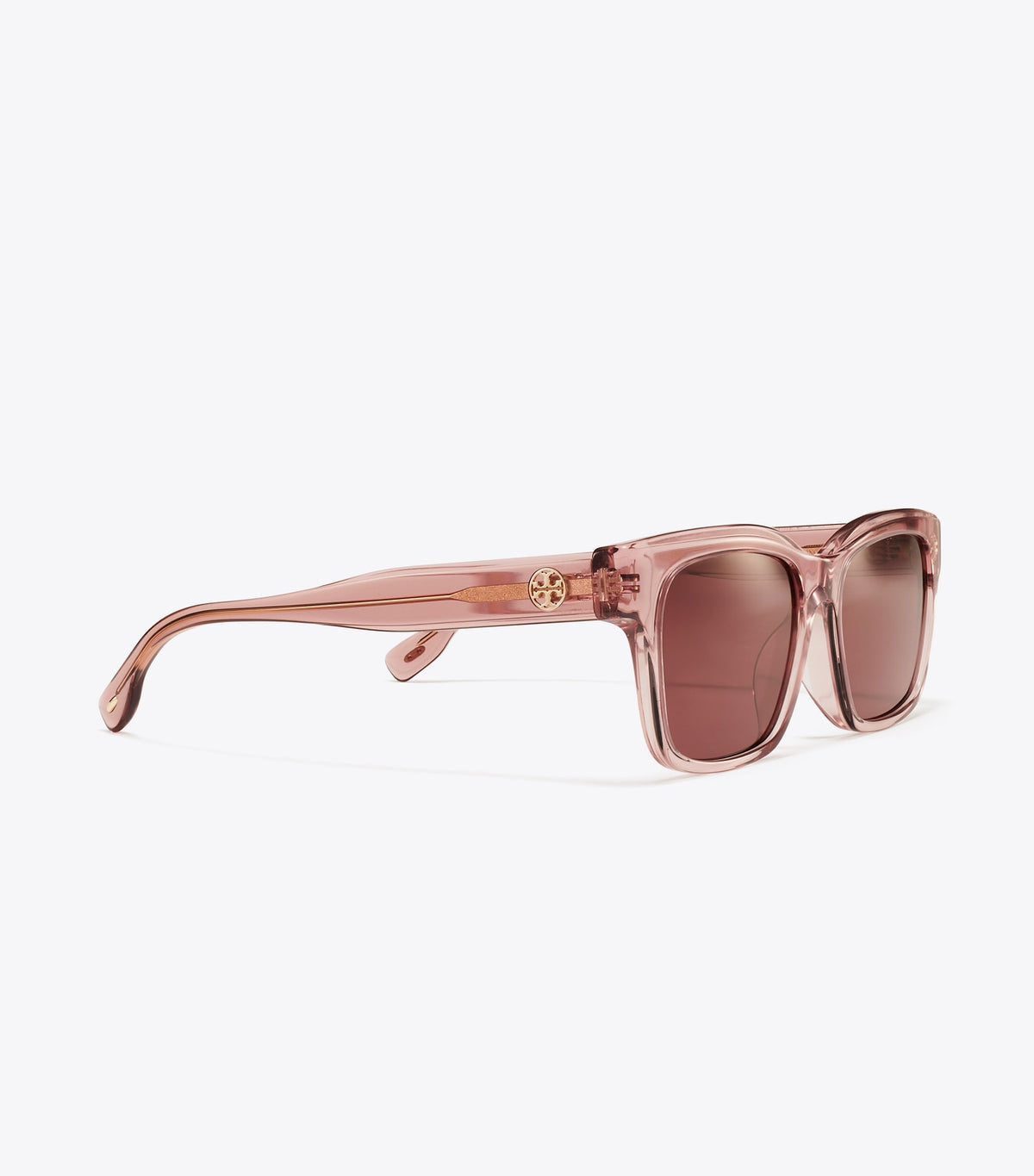 Miller Rectangle Sunglasses - Transparent Pink/Wine | Tory Burch Smart Buy