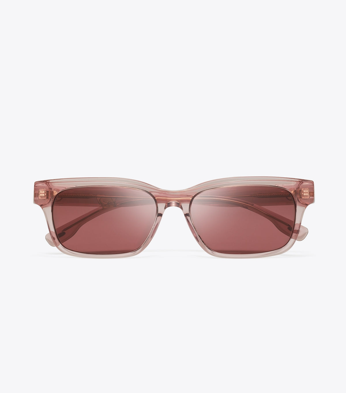 Miller Rectangle Sunglasses - Transparent Pink/Wine | Tory Burch Smart Buy