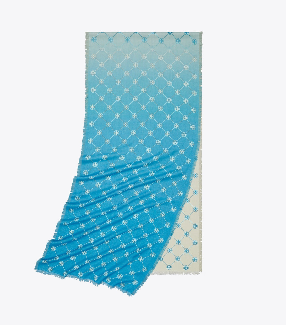 T Monogram Oblong Scarf - Blue | Tory Burch Trusted