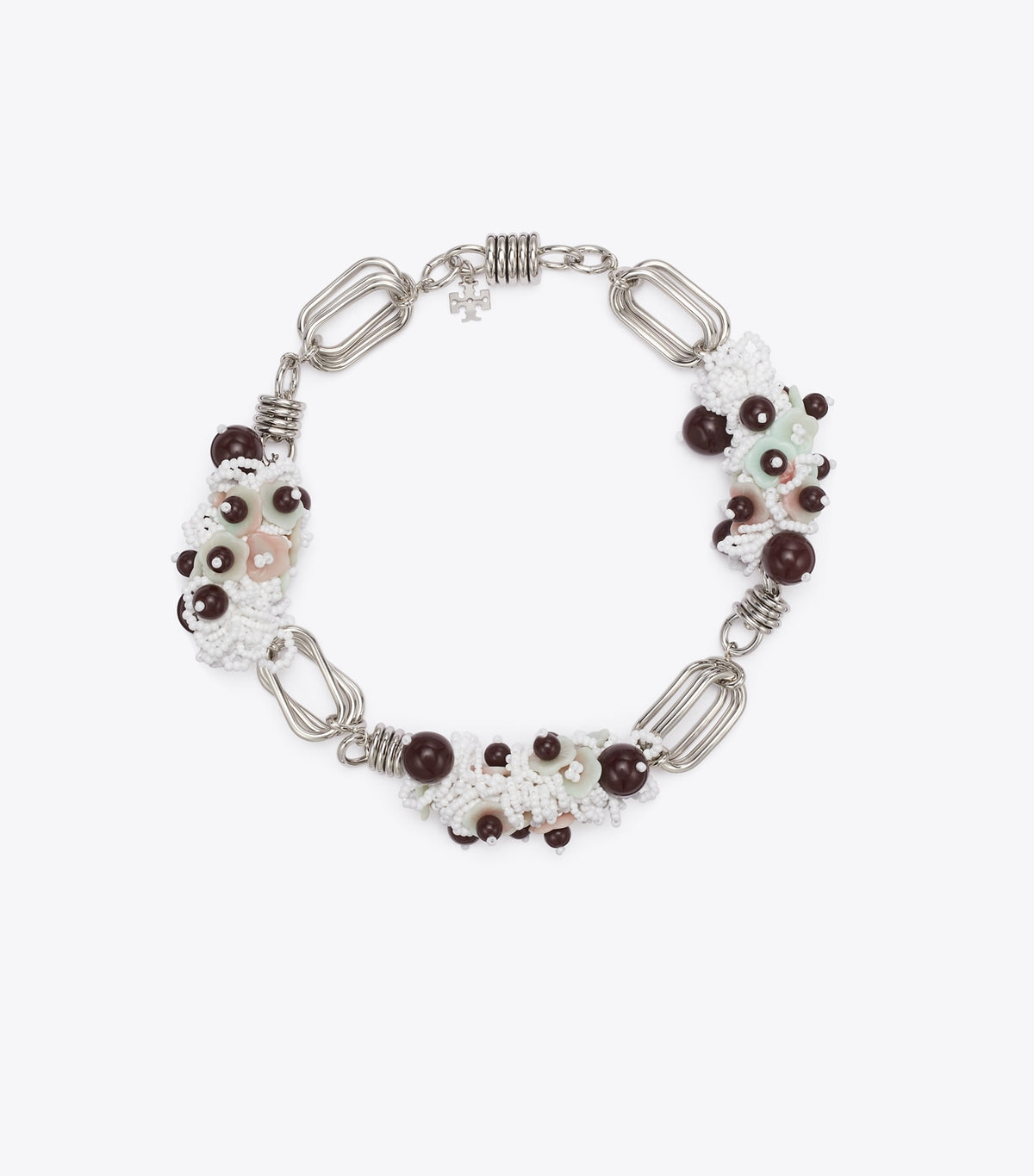 Large Runway Beaded Necklace - Tory Silver | Tory Burch Popular