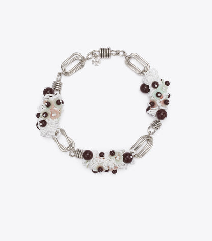 Large Runway Beaded Necklace - Tory Silver | Tory Burch Popular