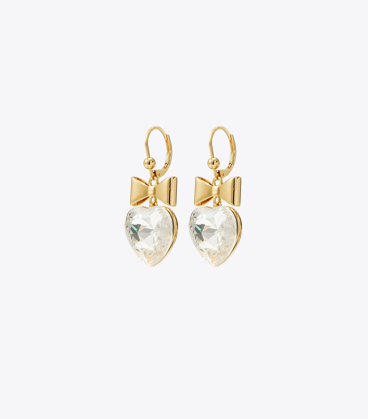 Curiosity Heart and Bow Earrings - Tory Gold / Crystal | Tory Burch Sale