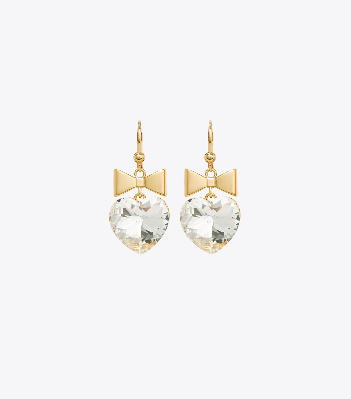 Curiosity Heart and Bow Earrings - Tory Gold / Crystal | Tory Burch Sale