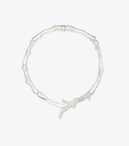 Curiosity Coral Necklace - Light Silver / Crystal | Tory Burch Popular