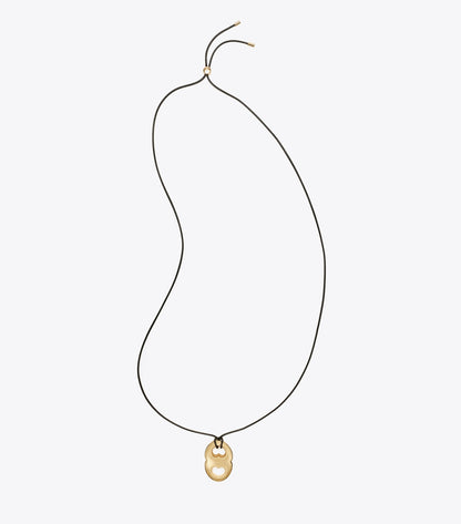 Gemini Pendant Necklace - Light Brass / Black | Tory Burch Top Pick