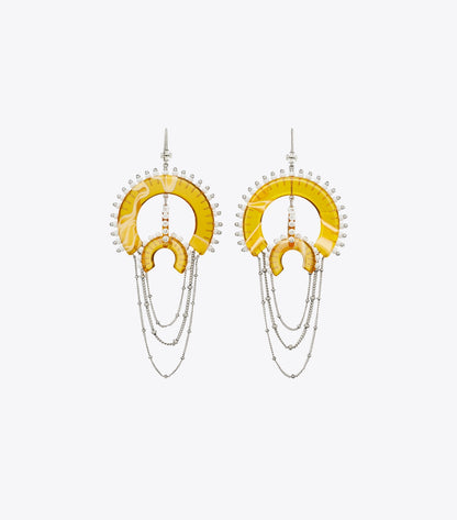Bead And Resin Chandelier Earrings - Antique Tory Silver / Multi | Tory Burch Popular