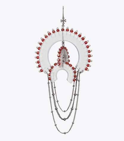 Bead And Resin Chandelier Earrings - Black / Clear | Tory Burch Signature