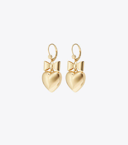 Curiosity Heart and Bow Earrings - Tory Gold | Tory Burch Hot Sale