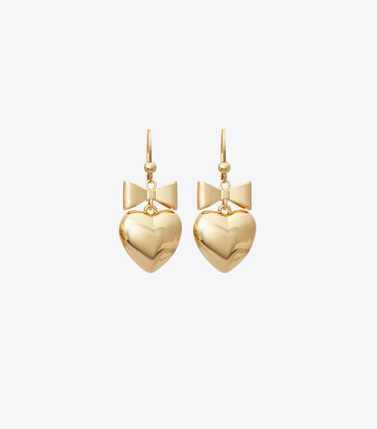 Curiosity Heart and Bow Earrings - Tory Gold | Tory Burch Hot Sale