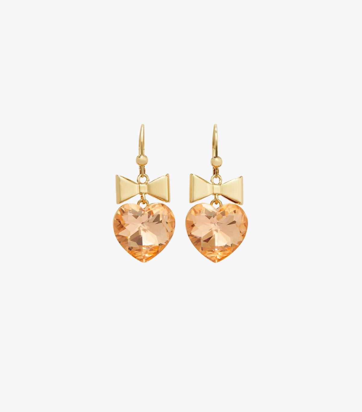 Curiosity Heart and Bow Earrings - Tory Gold / Papaya Pink | Tory Burch Popular