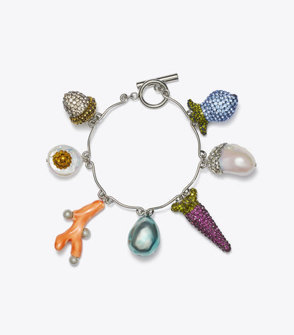 Curiosity Vegetable Charm Bracelet - Tory Silver / Multi | Tory Burch Top Pick