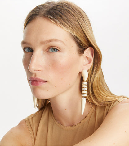 Curiosity Snake Earring - Ivory / Crystal | Tory Burch Great Value