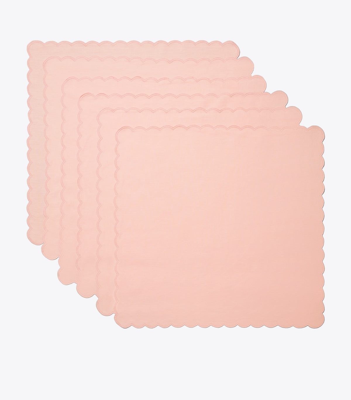 Scalloped Dinner Linen Napkin, Set of 6 - Petal Pink | Tory Burch Best Seller