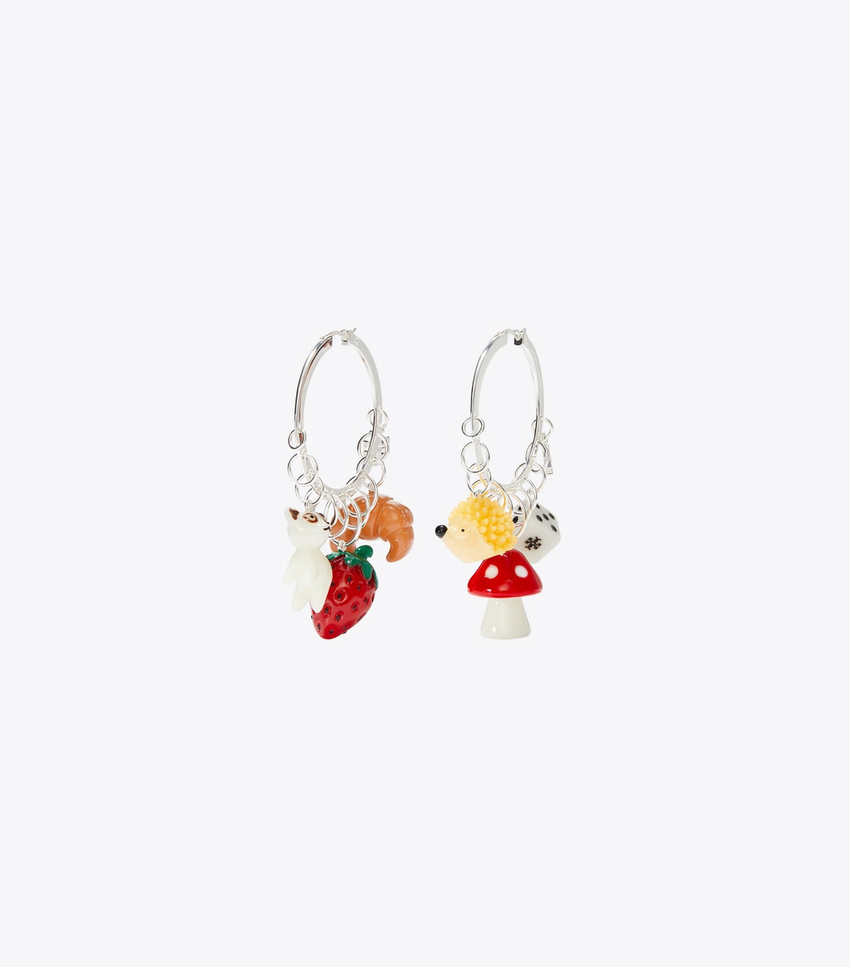 Curiosity Charm Hoop Earrings - Light Silver / Multi | Tory Burch Quality
