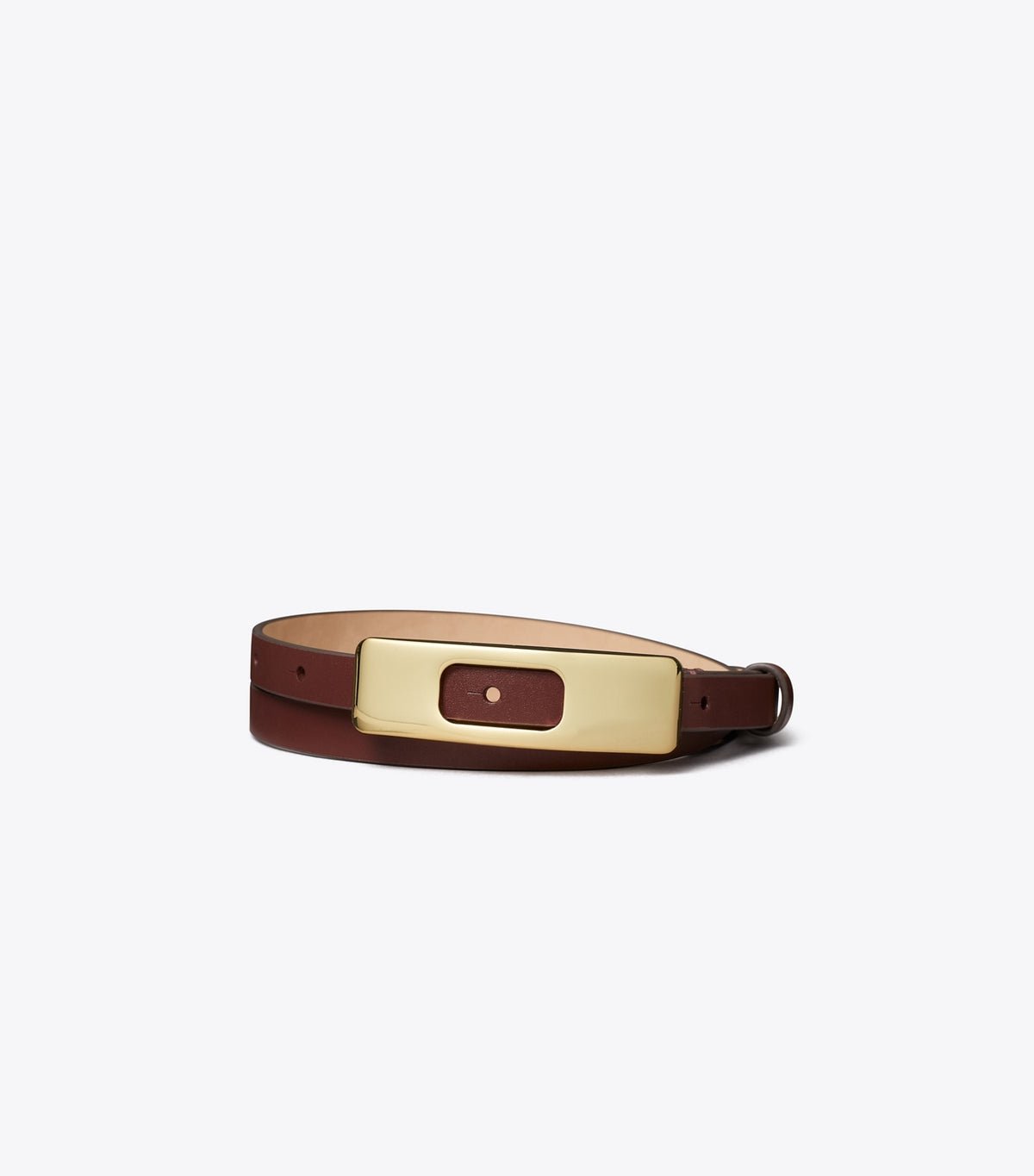 Buckle Belt - Dark Cabernet / Gold | Tory Burch Great Value