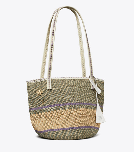 Large Handwoven Basket Tote - Artichoke Multi | Tory Burch Sale