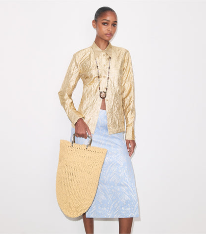 Large Crocheted Tote - Natural | Tory Burch New