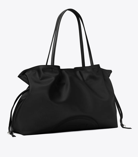 Ella Nylon Drawstring Tote - Black | Tory Burch Best Seller