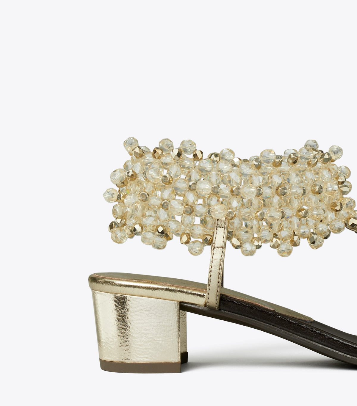 Beaded Heeled Sandal - Spark Gold | Tory Burch Quality