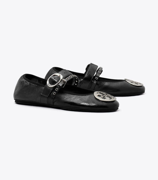 Reva Punk Travel Ballet - Perfect Black / Silver | Tory Burch Hot Sale