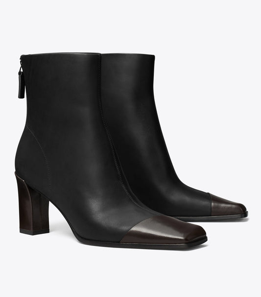 Asymmetric Cap-Toe Ankle Boot - Perfect Black / Coco | Tory Burch Deals