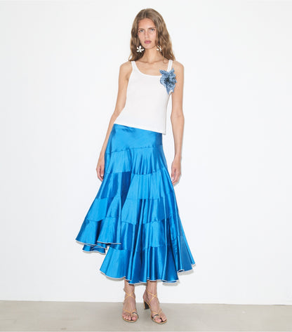Tank Top - White / Misty Blue | Tory Burch Value