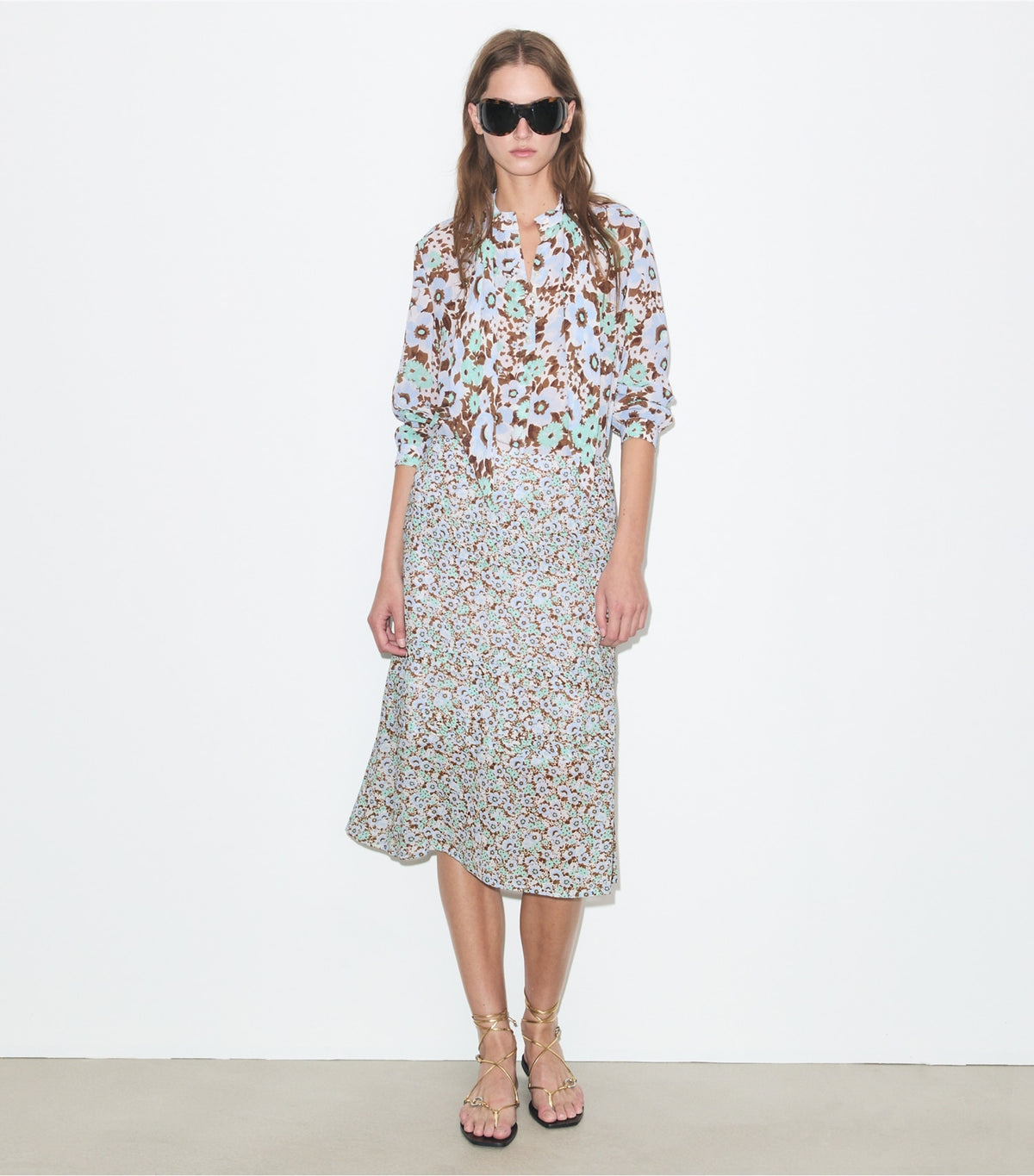 Printed Viscose Bow Blouse - Blue Floral | Tory Burch Best Price