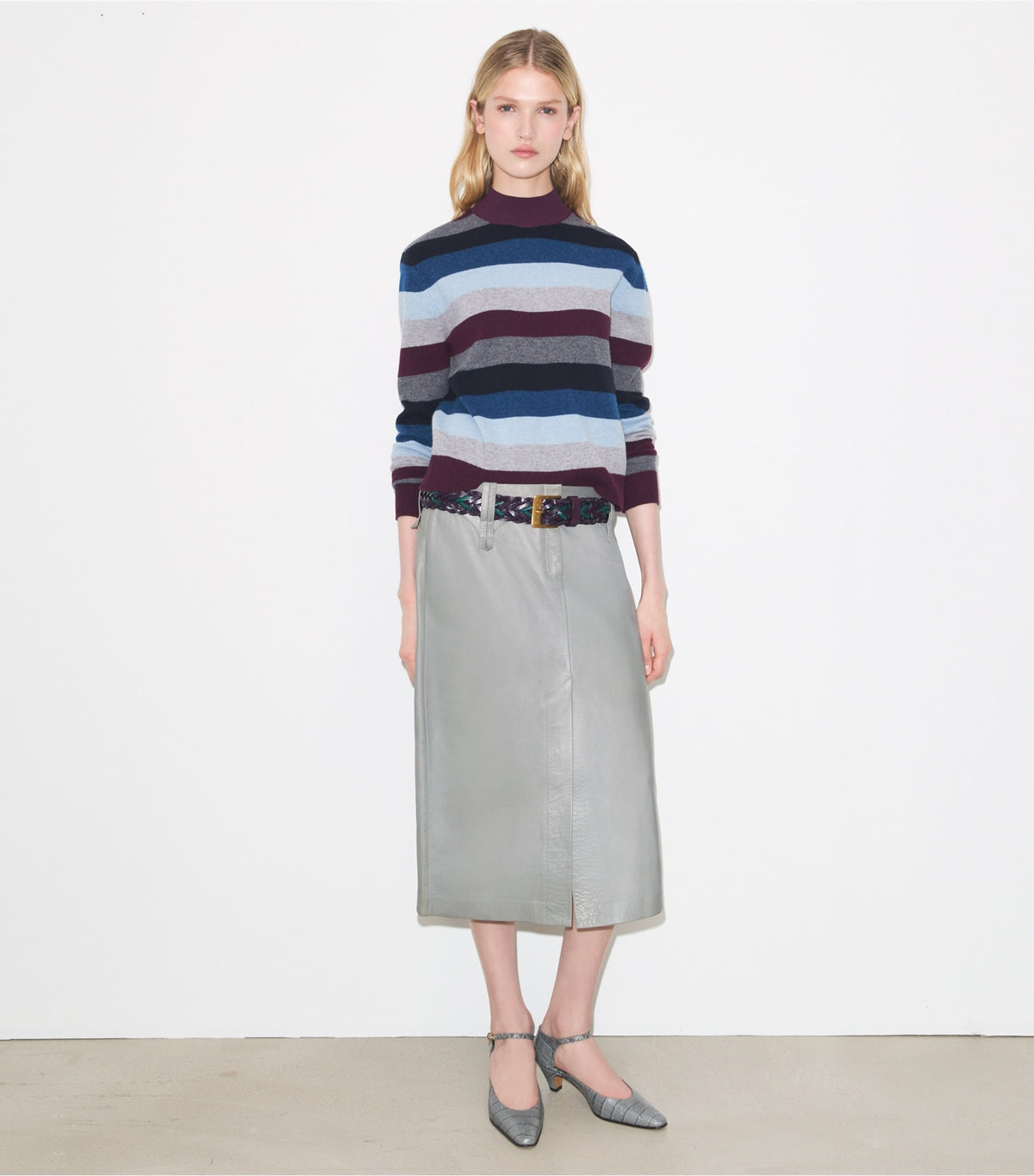 Merino Wool Turtleneck - Loganberry Multicolor Stripe | Tory Burch Discount