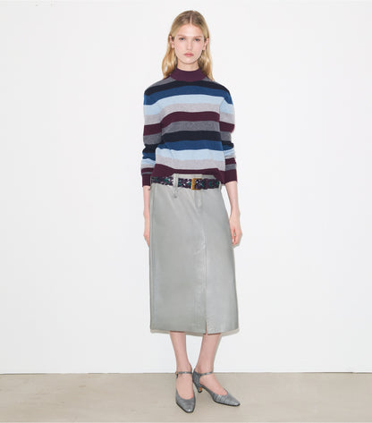 Merino Wool Turtleneck - Loganberry Multicolor Stripe | Tory Burch Discount