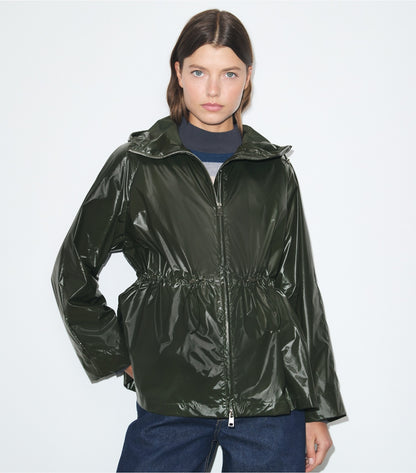 Nylon Cinched Jacket - Olive Green | Tory Burch Quality