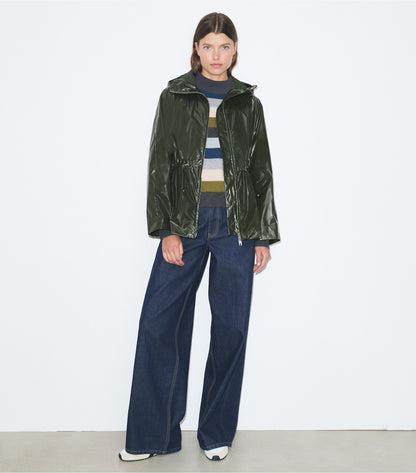 Nylon Cinched Jacket - Olive Green | Tory Burch Quality