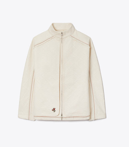 Denim Jacket - White/Ivory T Monogram | Tory Burch New