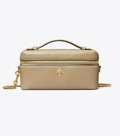 Charlie Quilted Vanity Case - Soft Cement | Tory Burch Discount